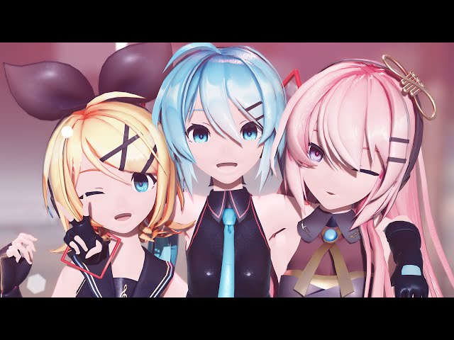「4k 60 fps」dramaturgy / ドラマツルギー feat.hatsune miku,kagamine rin,megurine luka | mikumikudance (mmd